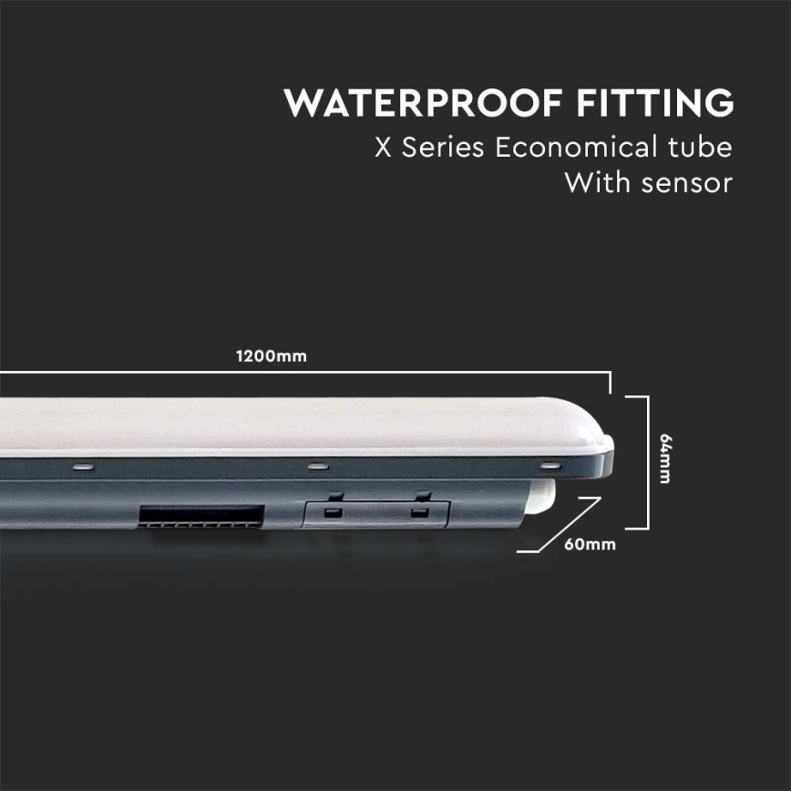 LED-putkityövalo anturilla  X-SERIES LED/36W/230V 6500K 120 cm IP65
