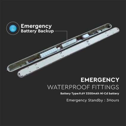 LED-putkityövalo hätämoduulilla EMERGENCY LED/36W/230V 4000K 120cm IP65