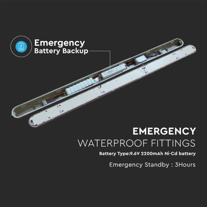 LED-putkityövalo hätämoduulilla EMERGENCY LED/36W/230V 4000K 120cm IP65