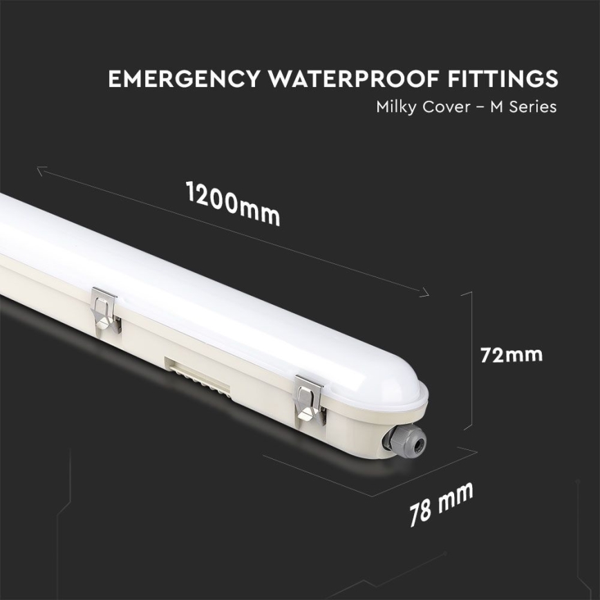 LED-putkityövalo hätämoduulilla EMERGENCY LED/36W/230V 4000K 120cm IP65