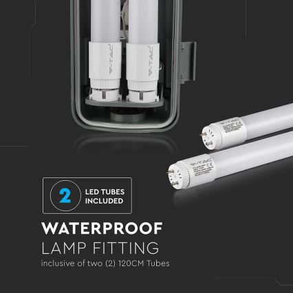 LED-putkityövalo T8 2xG13/22W/230V IP65 6400K 156 cm