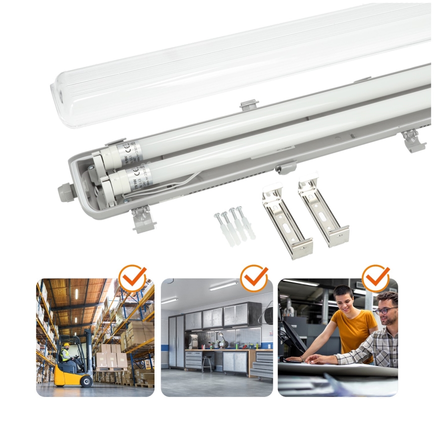 LED-putkityövalo T8 2xG13/9W/230V 4000K IP65 67,5 cm