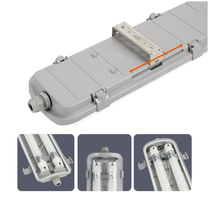 LED-putkityövalo T8 2xG13/9W/230V 4000K IP65 67,5 cm