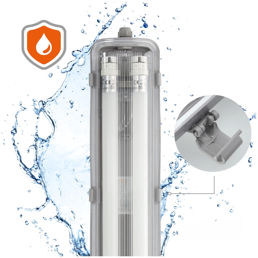 LED-putkityövalo T8 2xG13/9W/230V 4000K IP65 67,5 cm