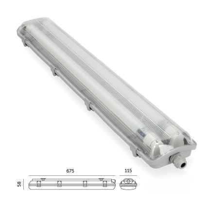 LED-putkityövalo T8 2xG13/9W/230V 4000K IP65 67,5 cm