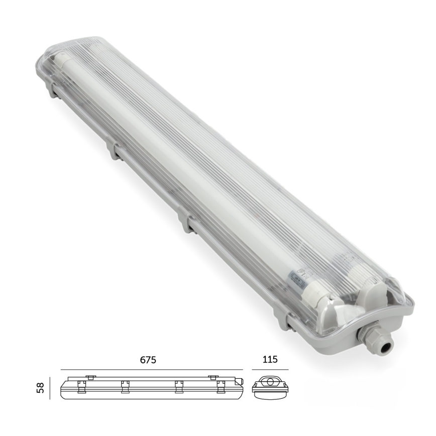 LED-putkityövalo T8 2xG13/9W/230V 4000K IP65 67,5 cm