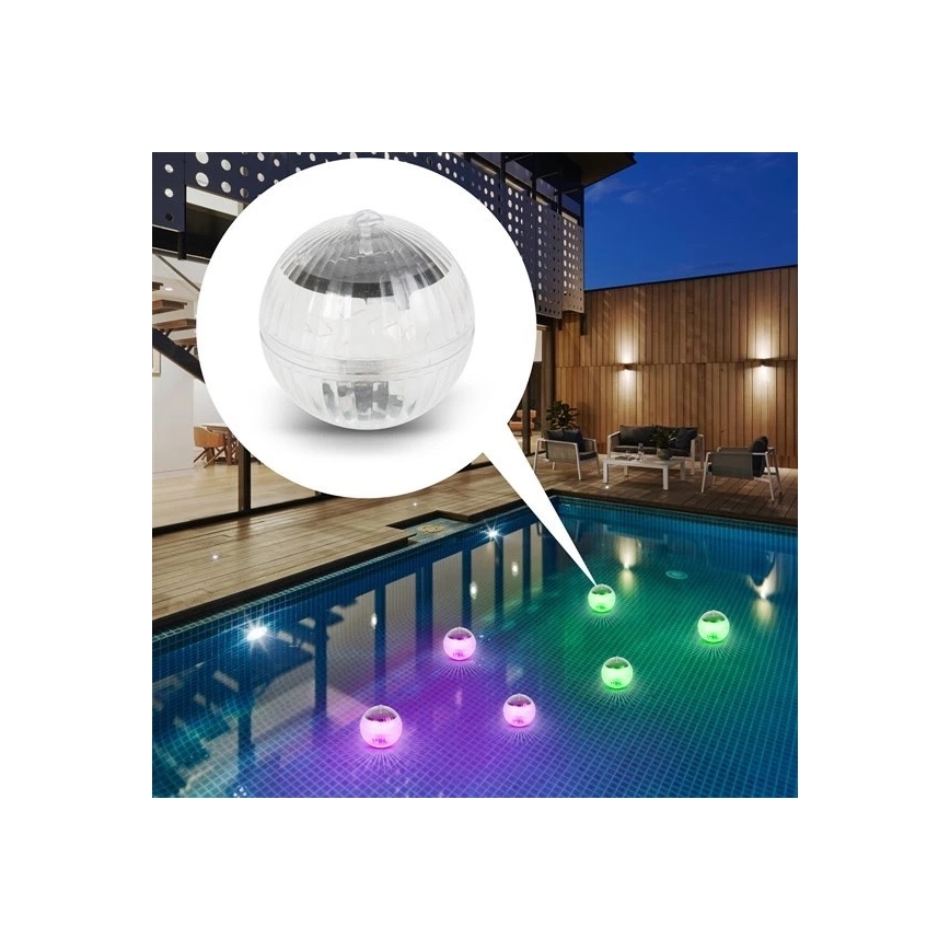 LED RGB aurinkokennolamppu uima-altaalle hämärätunnistimella LED/1,2V/600 mAh IP65