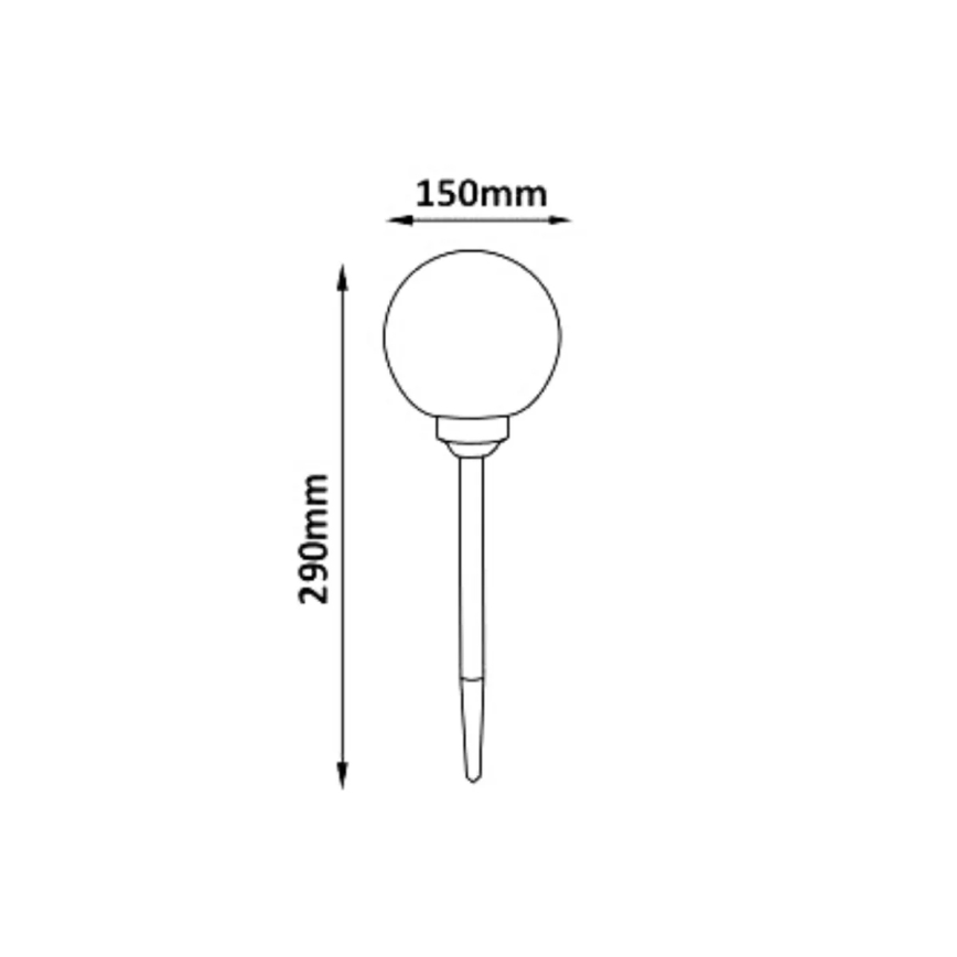 LED-RGB-aurinkolamppu BALL LED/0,2W/AA 1,2V/600mAh IP44