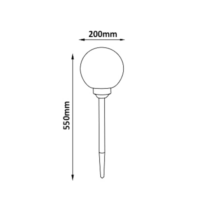 LED-RGB-aurinkolamppu LED/0,2W/AA 1,2V/600mAh IP44