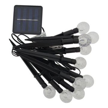 LED RGB aurinkovalaisin 10xLED/1,2V 300 mAh IP44 musta