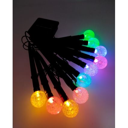 LED RGB aurinkovalaisin 10xLED/1,2V 300 mAh IP44 musta