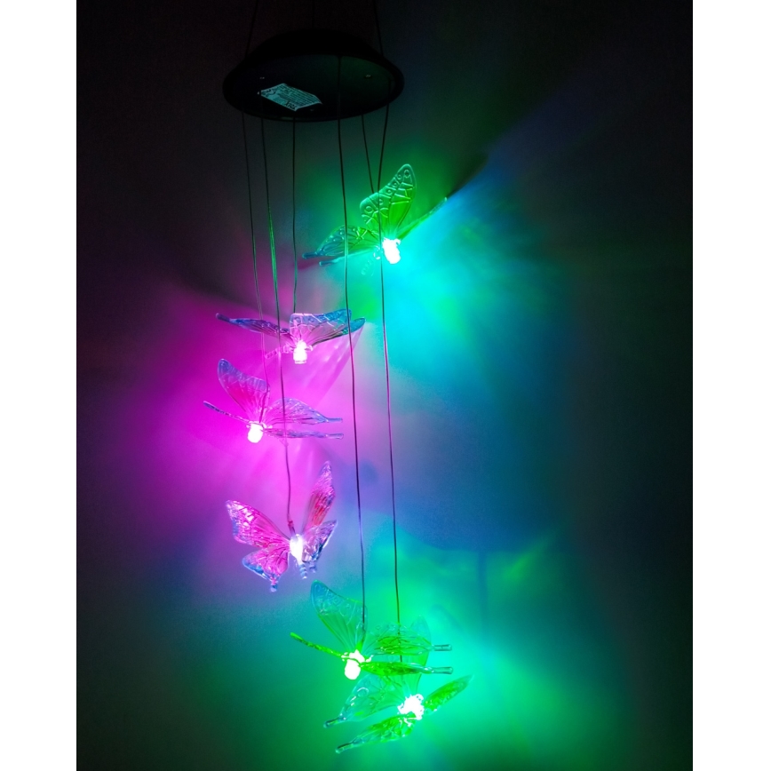 LED RGB aurinkovalaisin 6xLED/1,2V 300 mAh IP44 perhonen