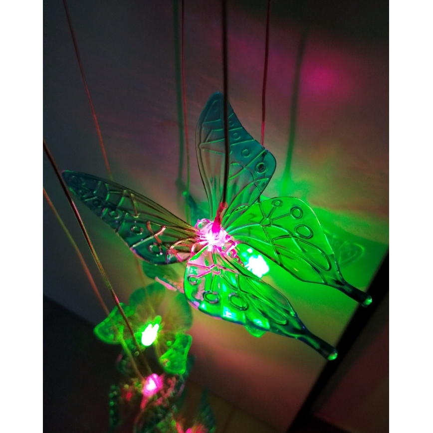 LED RGB aurinkovalaisin 6xLED/1,2V 300 mAh IP44 perhonen