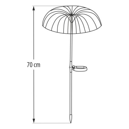 LED RGB aurinkovalaisin LED/1,2V 300 mAh IP44 musta
