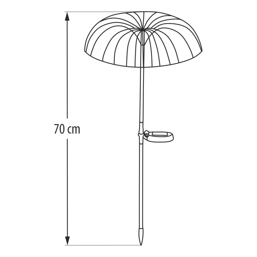 LED RGB aurinkovalaisin LED/1,2V 300 mAh IP44 musta