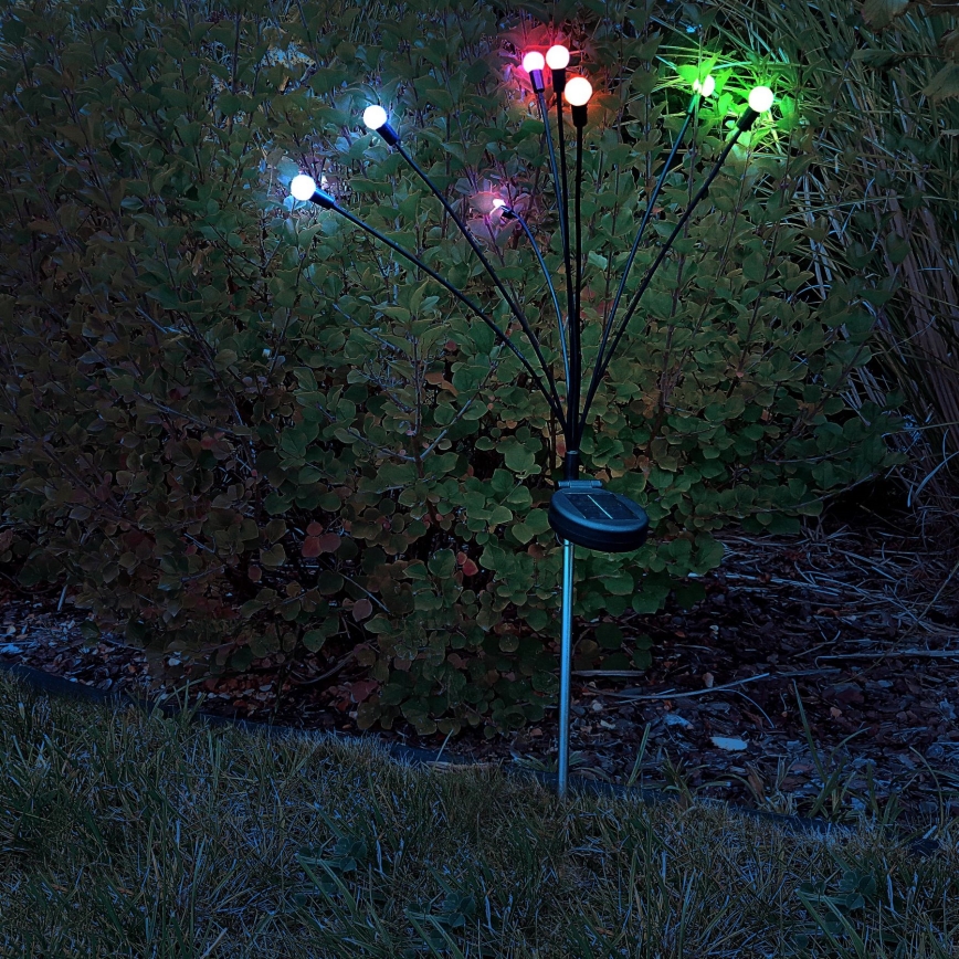 LED-RGB-aurinkovalo FIORINI 8xLED/1,2V 600mAh IP44 musta