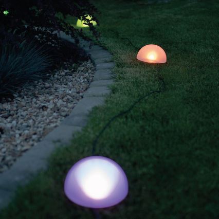 LED-RGB-aurinkovalo HEMI LED/0,1W/1,2V 600 mAh IP44 valkoinen