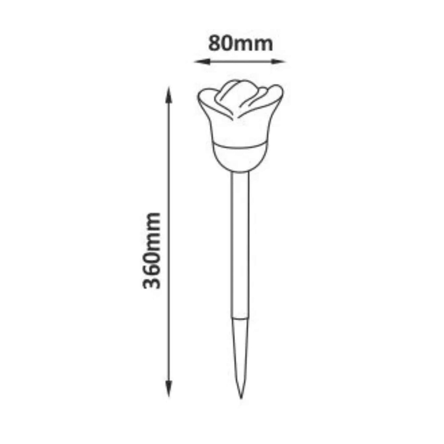 LED-RGB-aurinkovalo ROSE LED/1,2V IP44