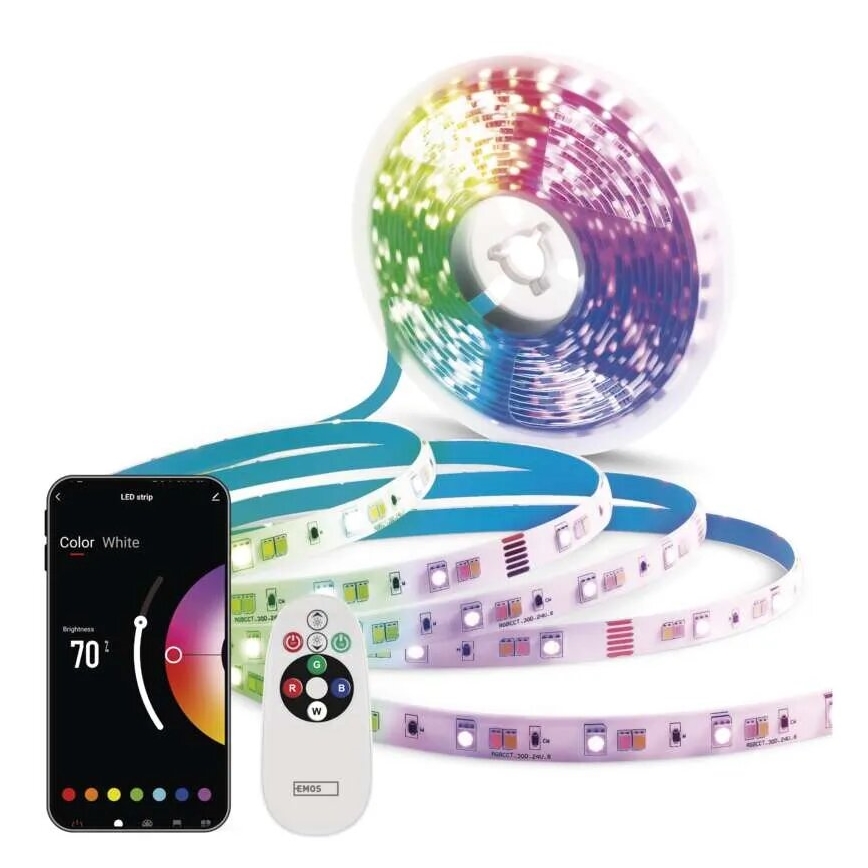 LED RGB+CCT Himmennettävä nauha GOSMART LED/11W/230V 2 m 2700-6500K IP44 Wi-Fi + kauko-ohjaus
