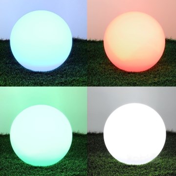 LED RGB Himmennettävä aurinko lamppu GARDEN BALL LED/5W/3,7V 3000K IP54 halkaisija 40 cm + kauko-ohjaus