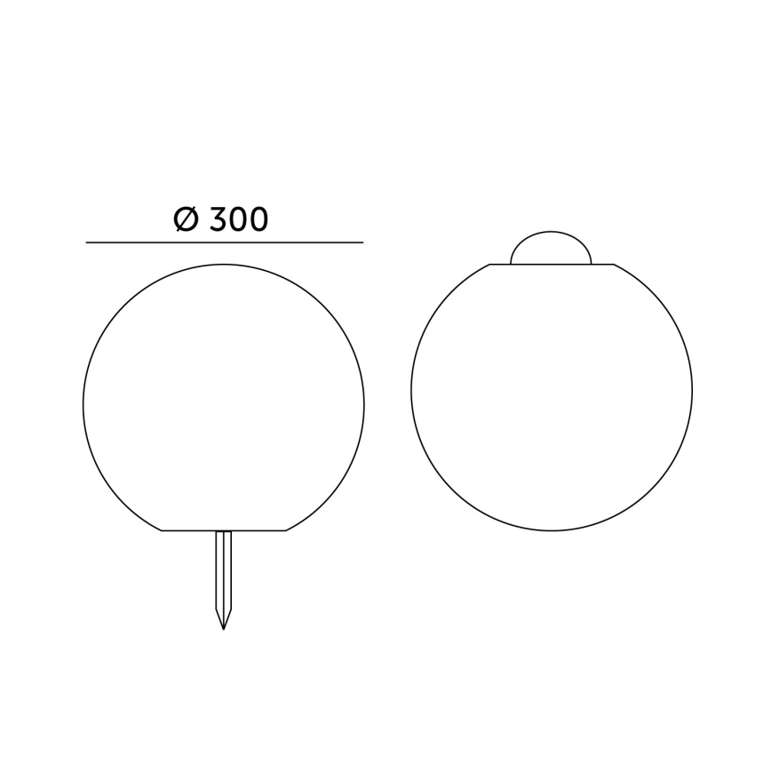 LED RGB Himmennettävä aurinko lamppu GARDEN BALL LED/5W/3,7V 3000K IP54 halkaisija 30 cm + kauko-ohjaus