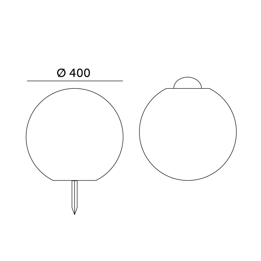 LED RGB Himmennettävä aurinko lamppu GARDEN BALL LED/5W/3,7V 3000K IP54 halkaisija 40 cm + kauko-ohjaus