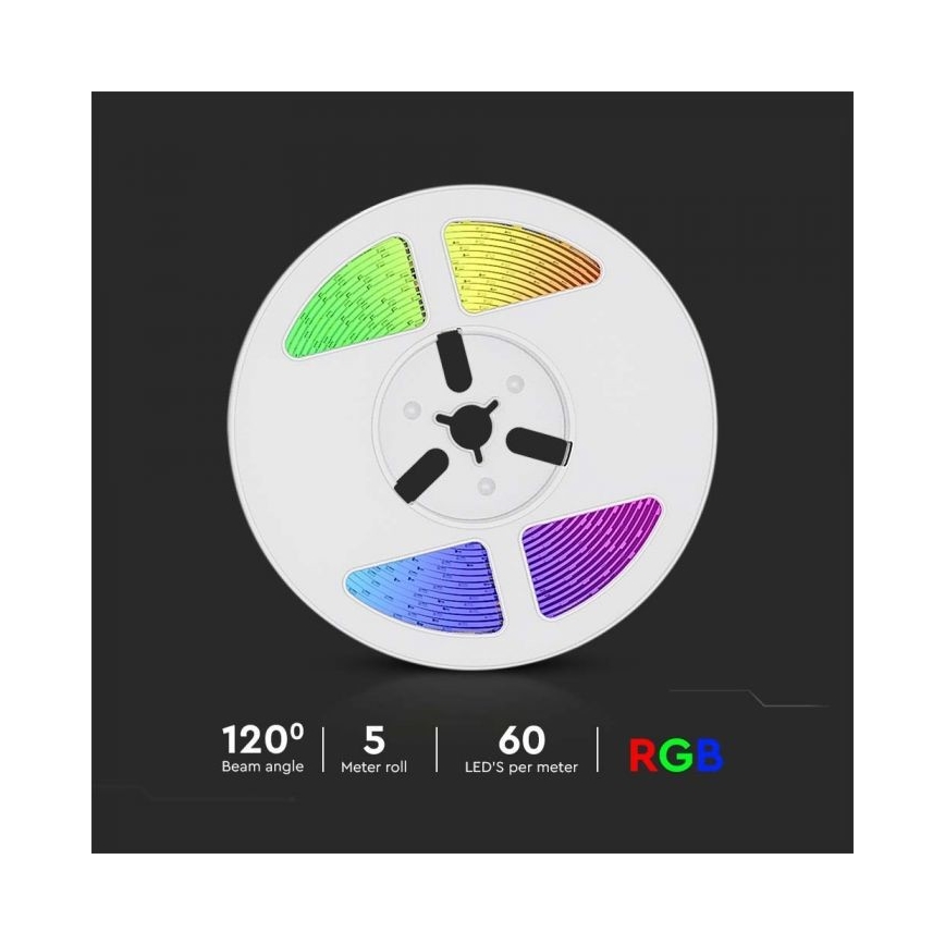 LED RGB Himmennettävä aurinko nauha LED/1,2W/3,7V IP67 5m + kauko-ohjaus
