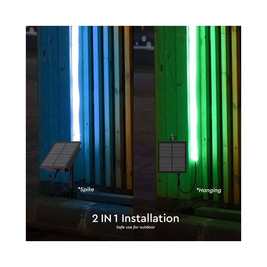LED RGB Himmennettävä aurinko nauha LED/1,2W/3,7V IP67 5m + kauko-ohjaus