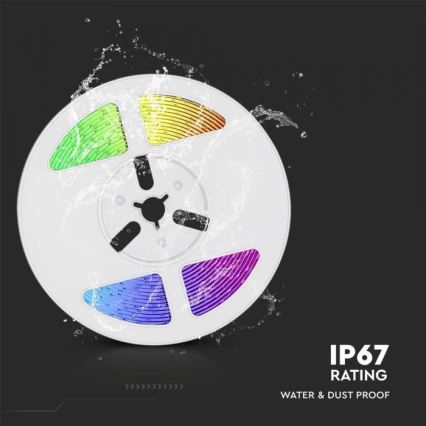 LED RGB Himmennettävä aurinko nauha LED/1,2W/3,7V IP67 5m + kauko-ohjaus