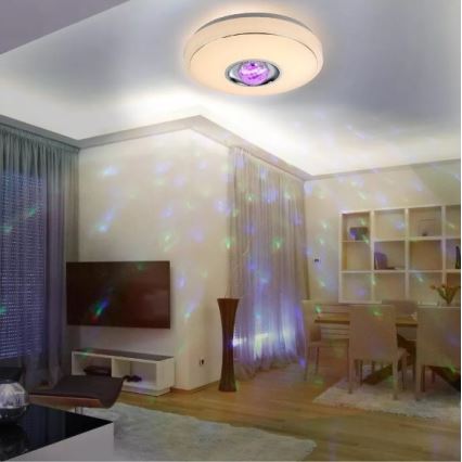 LED RGB Himmennettävä kattovalo MAGIC DISCO LED/18W/230V + kauko-ohjain