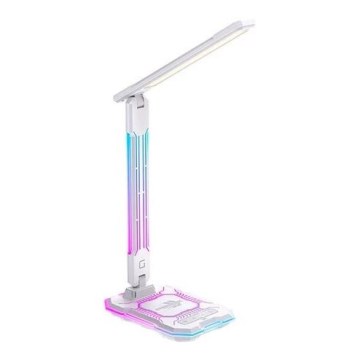 LED RGB Himmennettävä ladattava kosketuspöytävalaisin langattomalla latauksella LED/7,5W/5V 2700-5300K valkoinen