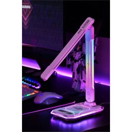 LED RGB Himmennettävä ladattava kosketuspöytävalaisin langattomalla latauksella LED/7,5W/5V 2700-5300K valkoinen