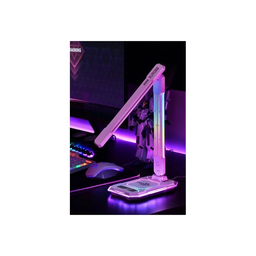 LED RGB Himmennettävä ladattava kosketuspöytävalaisin langattomalla latauksella LED/7,5W/5V 2700-5300K valkoinen
