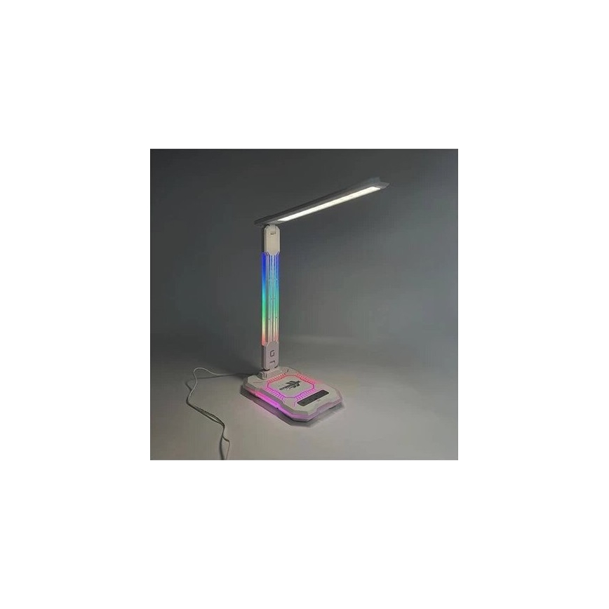 LED RGB Himmennettävä ladattava kosketuspöytävalaisin langattomalla latauksella LED/7,5W/5V 2700-5300K valkoinen