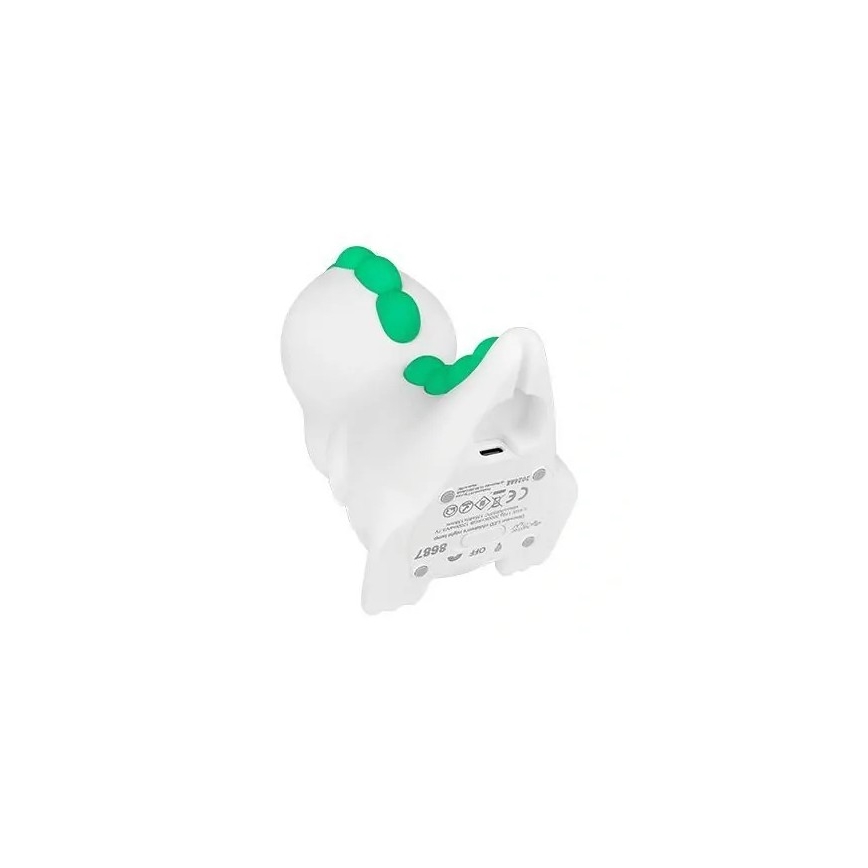 LED RGBW Himmennettävä ladattava lasten yövalo LED/2,5W/5V 3000K 1200 mAh dinosaurus