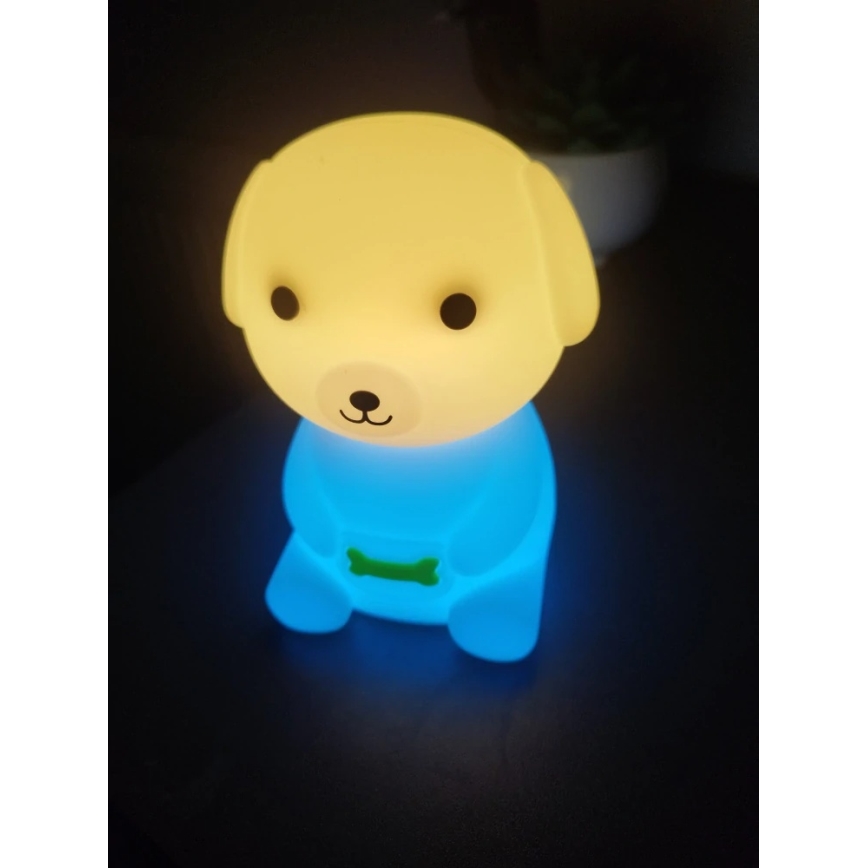 LED RGBW Himmennettävä ladattava lasten yövalo LED/2,5W/5V 3000K 1200 mAh koira