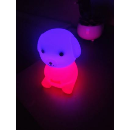 LED RGBW Himmennettävä ladattava lasten yövalo LED/2,5W/5V 3000K 1200 mAh koira