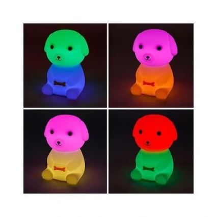LED RGBW Himmennettävä ladattava lasten yövalo LED/2,5W/5V 3000K 1200 mAh koira