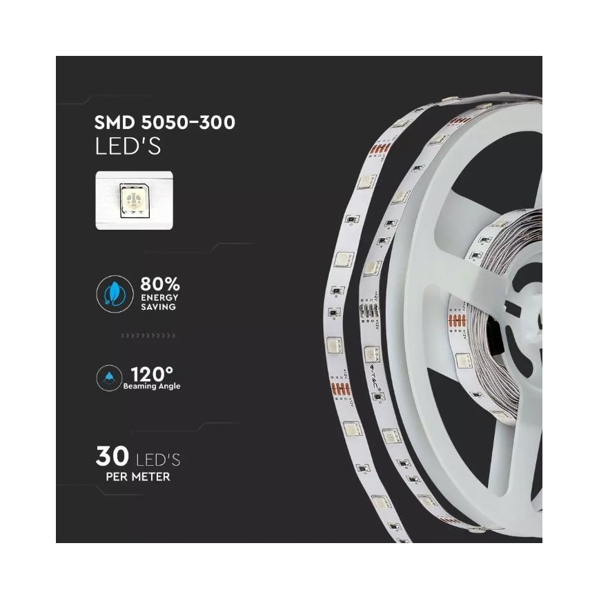 LED RGB himmennettävä nauha 2x5m LED / 4,8W / 230V + RC