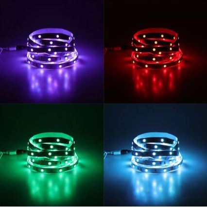 LED RGB himmennettävä nauha 2x5m LED / 4,8W / 230V + RC