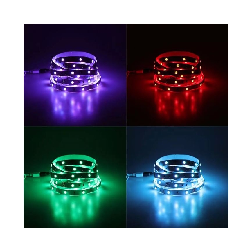 LED RGB himmennettävä nauha 2x5m LED / 4,8W / 230V + RC