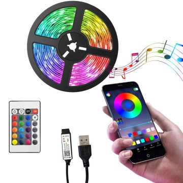LED RGB Himmennettävä nauha LED/6W/5V USB 2 m + kauko-ohjaus