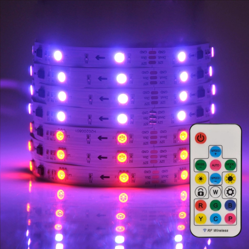 LED RGB Himmennettävä nauha MAGIC 2 m LED/12W/230V + kaukosäädin