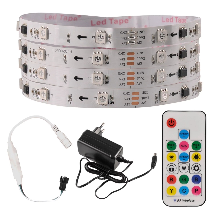 LED RGB Himmennettävä nauha MAGIC 2 m LED/12W/230V + kaukosäädin