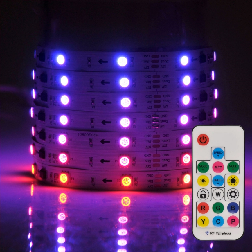 LED RGB Himmennettävä nauha MAGIC 5 m LED/24W/230V + kaukosäädin
