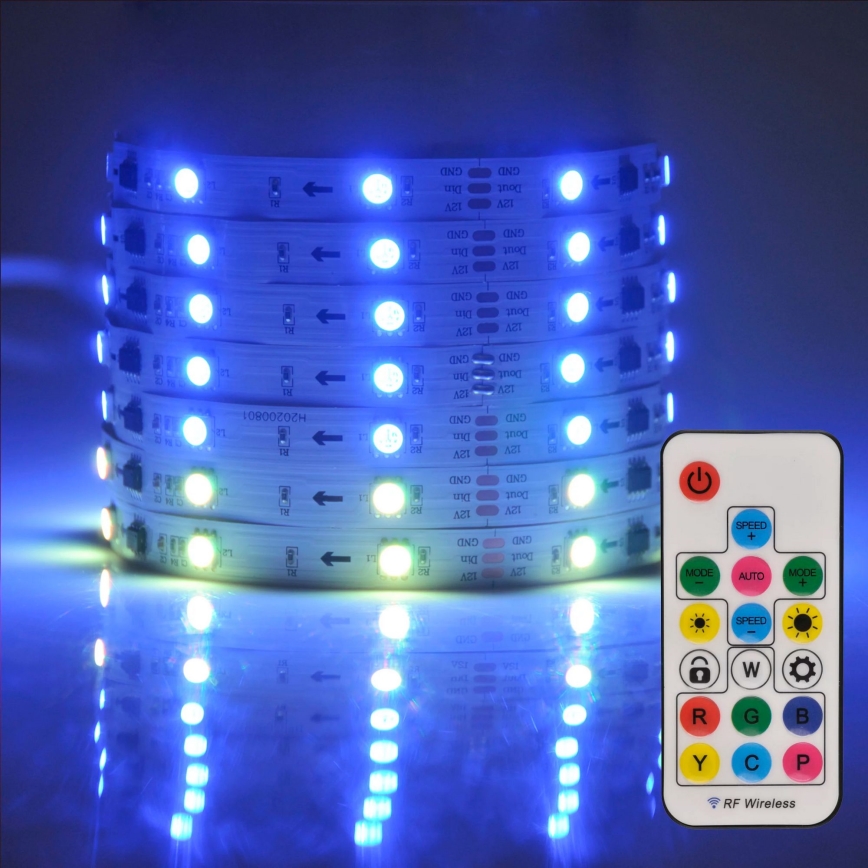 LED RGB Himmennettävä nauha MAGIC 5 m LED/24W/230V + kaukosäädin