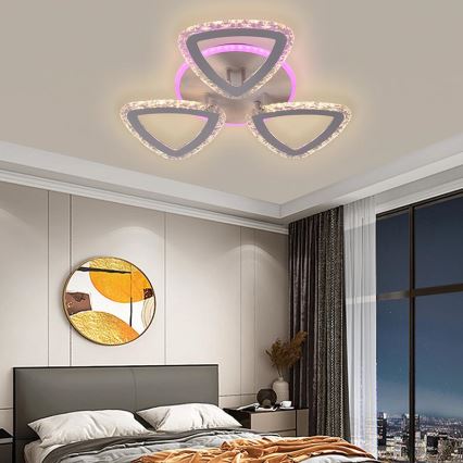 LED RGB Himmennettävä pinta-asennettava kattokruunu LED/45W/230V 3000-6500K + kaukosäädin