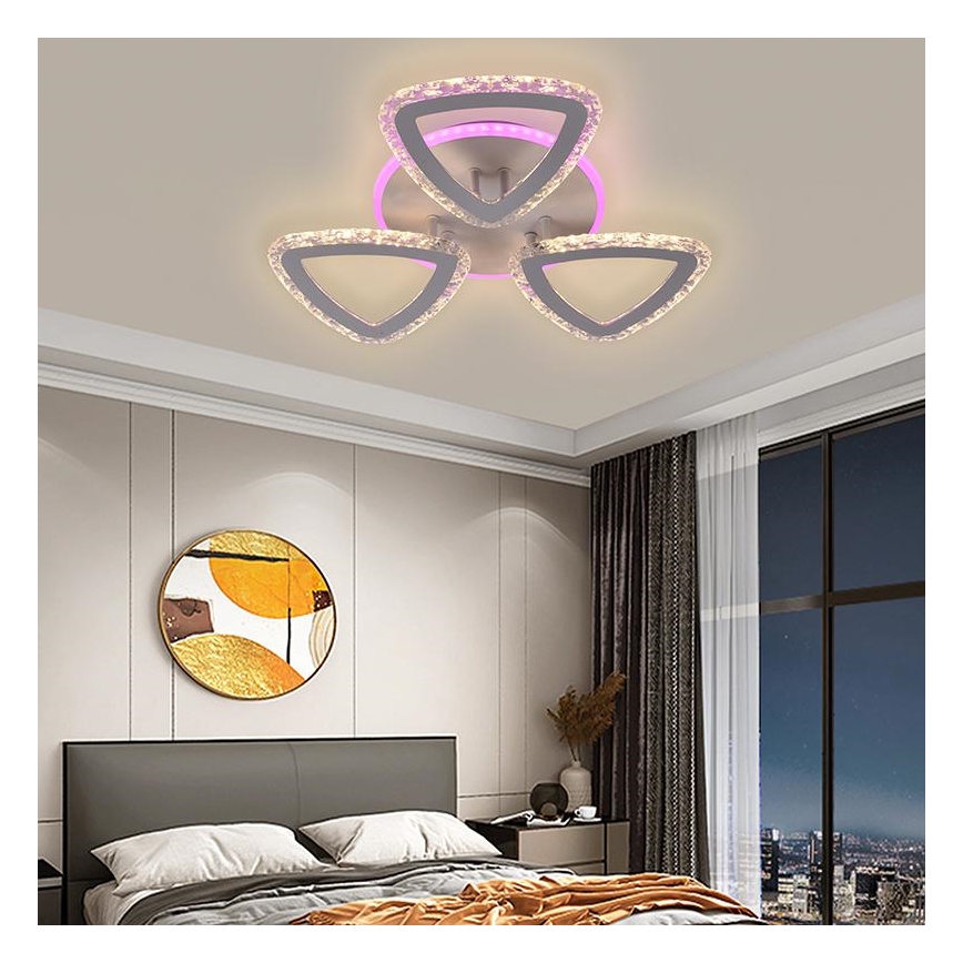 LED RGB Himmennettävä pinta-asennettava kattokruunu LED/45W/230V 3000-6500K + kaukosäädin