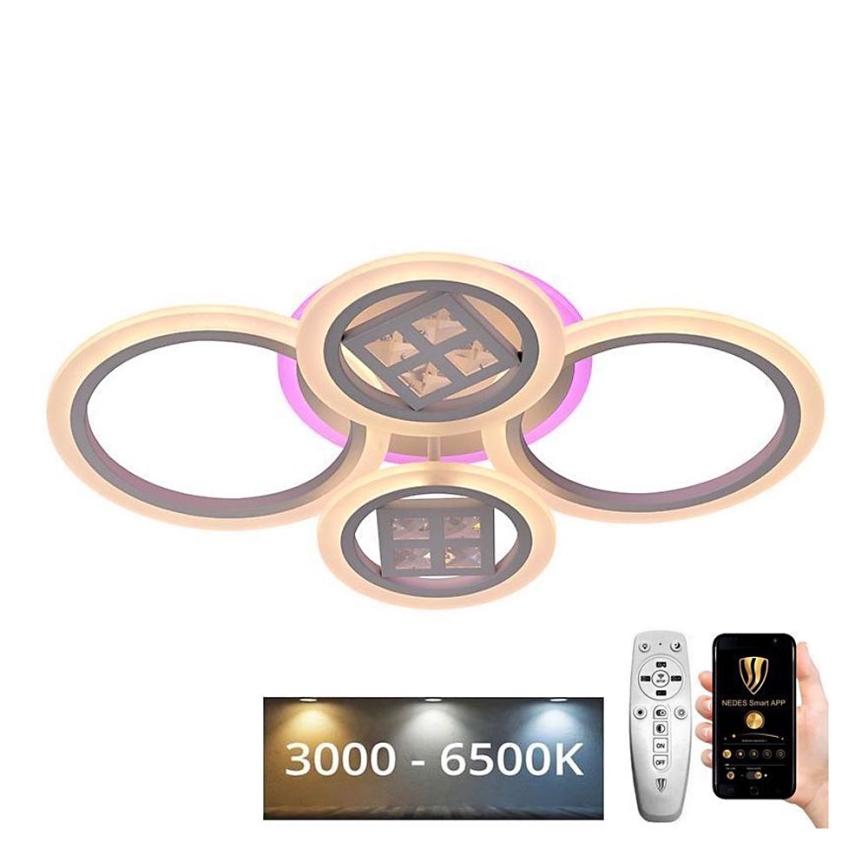 LED RGB Himmennettävä pinta-asennettava kattokruunu LED/50W/230V 3000-6500K + kaukosäädin