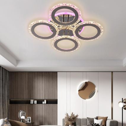 LED RGB Himmennettävä pinta-asennettava kattokruunu LED/55W/230V 3000-6500K + kaukosäädin